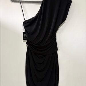 Express Black One-Shoulder Dress